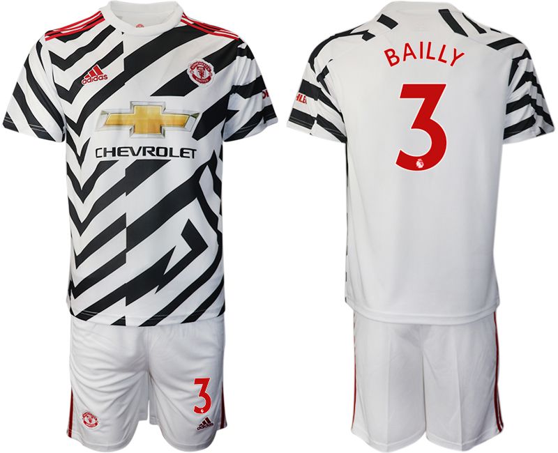 Men 2020-2021 club Manchester united away #3 white Soccer Jerseys->manchester united jersey->Soccer Club Jersey